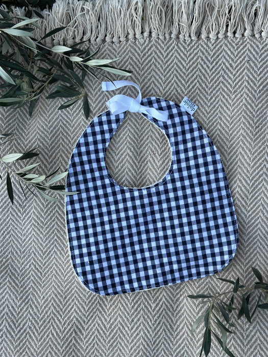 Navy Gingham Bib