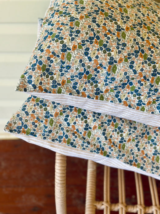 Poppy Forrest B + Wheat Stripe Standard Pillowcase