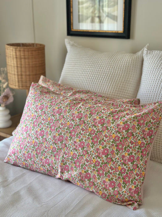 Betsy Neon + Pink Linen Standard Pillowcase