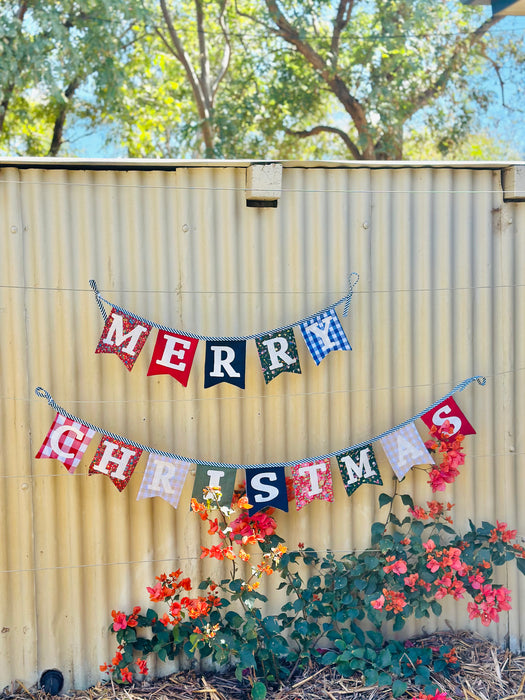 Reversible “Happy Birthday!” & “Merry Christmas” bunting