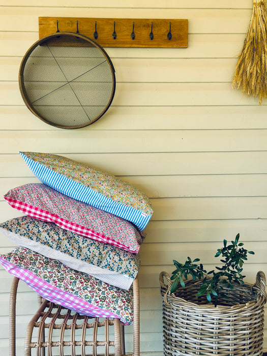 Poppy Forrest B + Wheat Stripe Standard Pillowcase