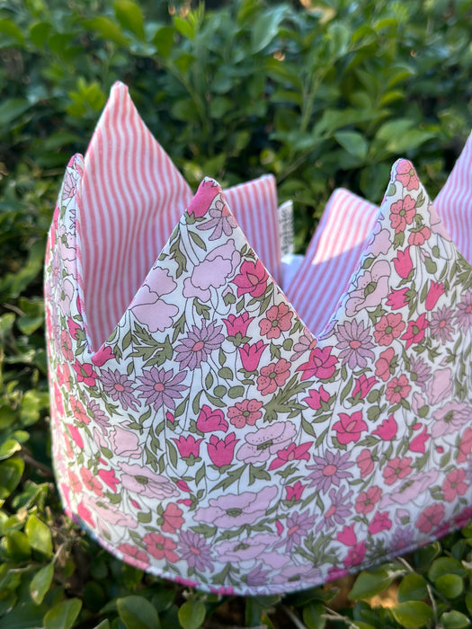 Pink Poppy & Stripe Crown