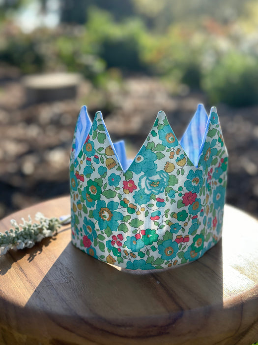 Betsy Blue Gingham Crown