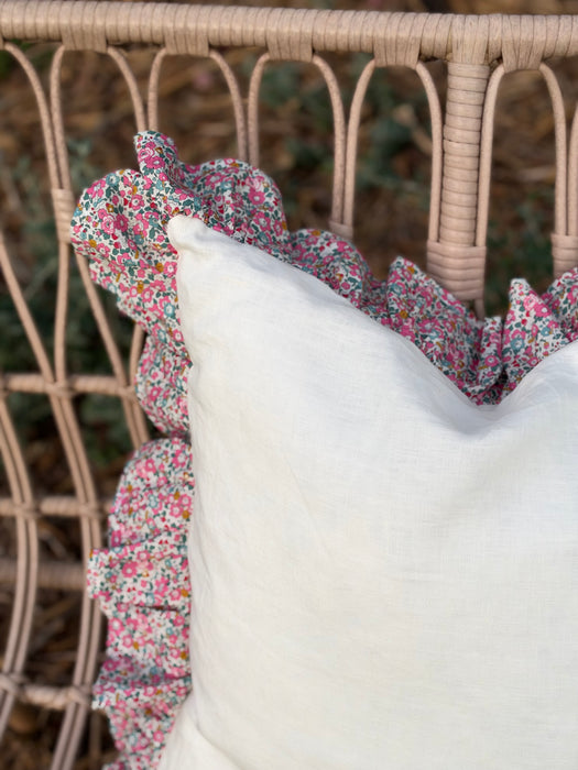 Betsy Ann w/ Cream ruffled cushion *made & ready to go*