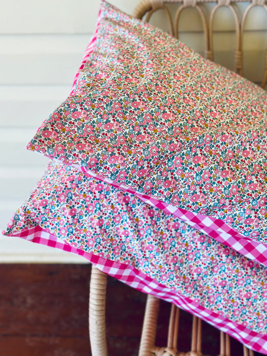 Betsy Pink + Pink Gingham Standard Pillowcase