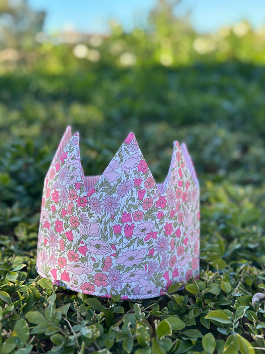 Pink Poppy & Stripe Crown