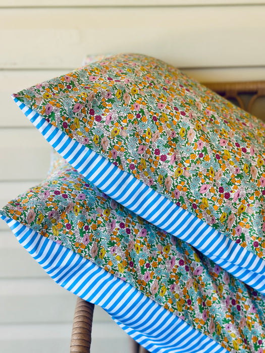 Poppy & Daisy+ Blue Stripe Standard Pillowcase