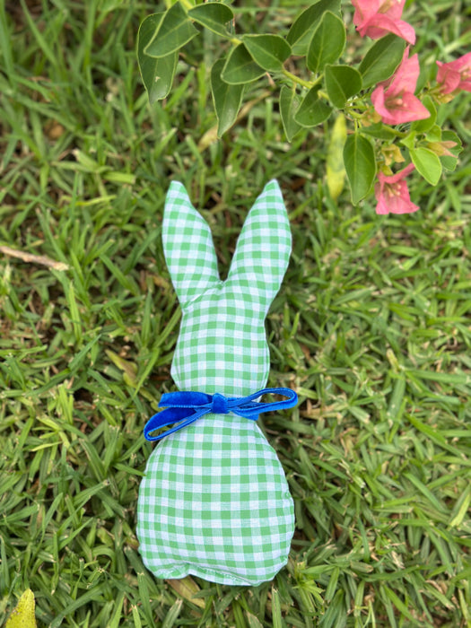 Green Gingham + Blue Bunny