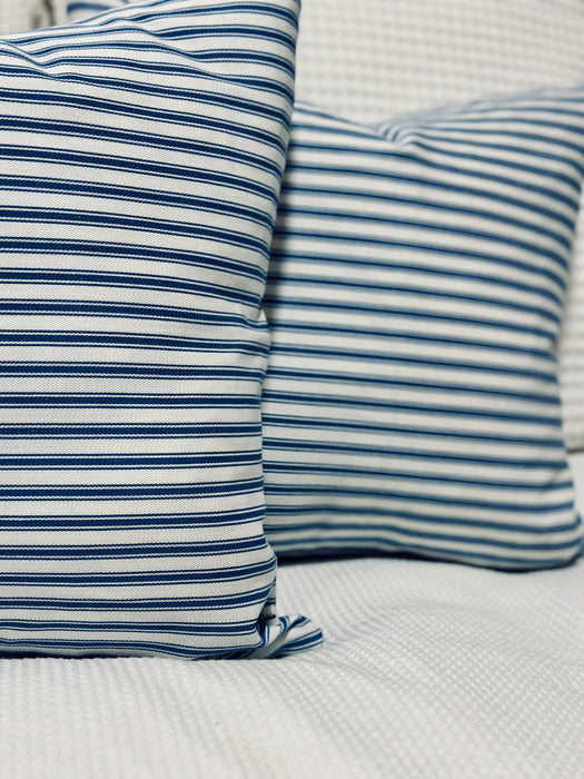 Cornflower Blue Ticking Cushion