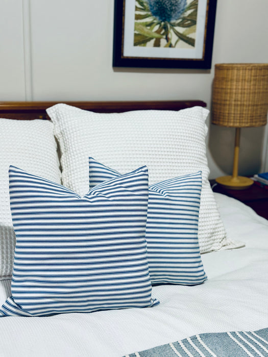 Cornflower Blue Ticking Cushion