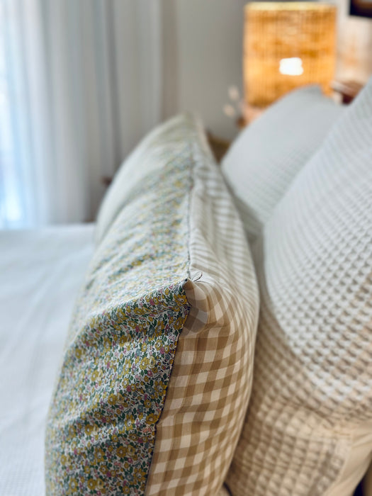 Betsy Ann + Beige Gingham Standard Pillowcase