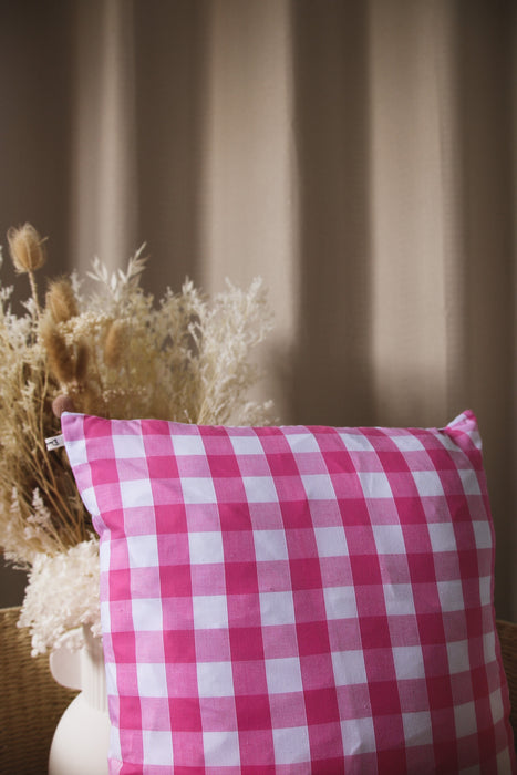 Hot Pink Gingham Cushion