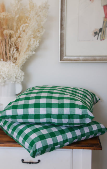 Green Gingham Cushion