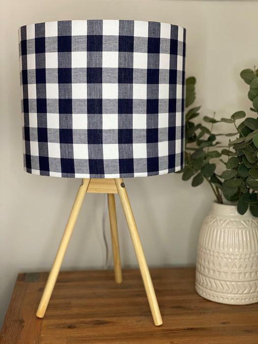 Navy Gingham Lampshade - 35cm Shade