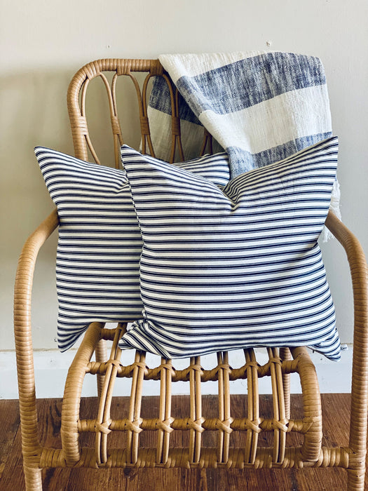 Indigo Ticking Cushion