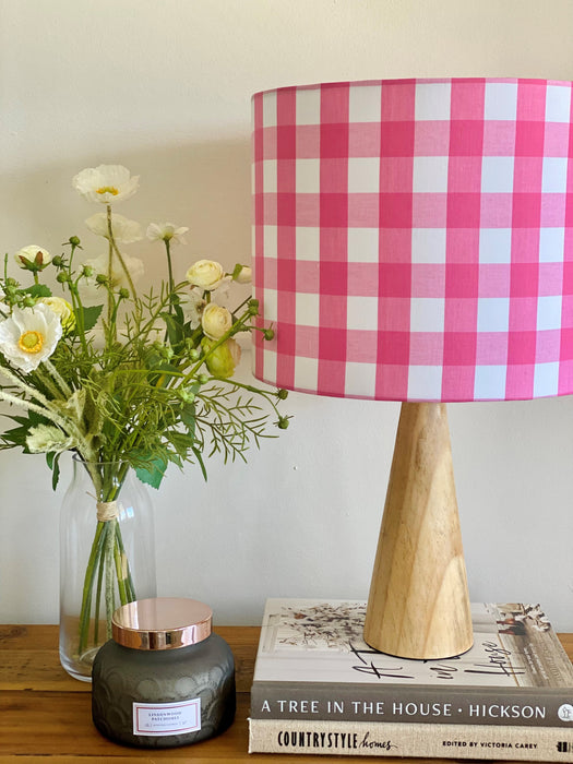 Pink Gingham Lampshade - 30cm Shade