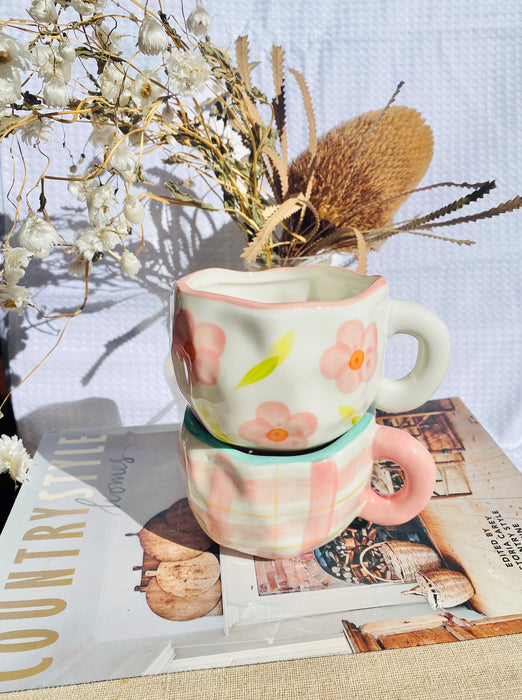 Pink Daisy Teacup + Saucer Set