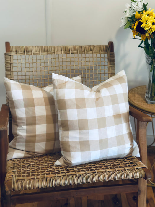 Natural Gingham Cushion