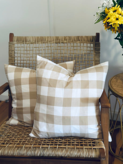 Natural Gingham Cushion