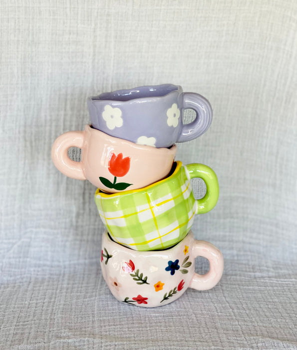 Pink Tulip Teacup + Saucer Set