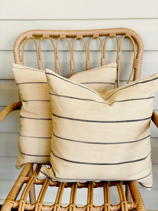 Taupe Striped Cushion