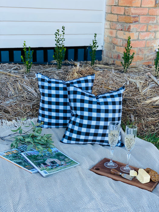 Black Gingham Cushion